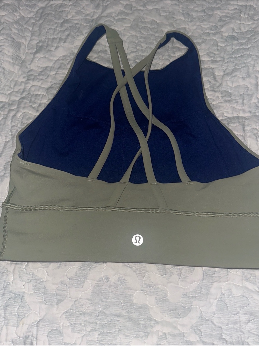 lululemon athletica Strappy Sports Bra - Olive & Navy